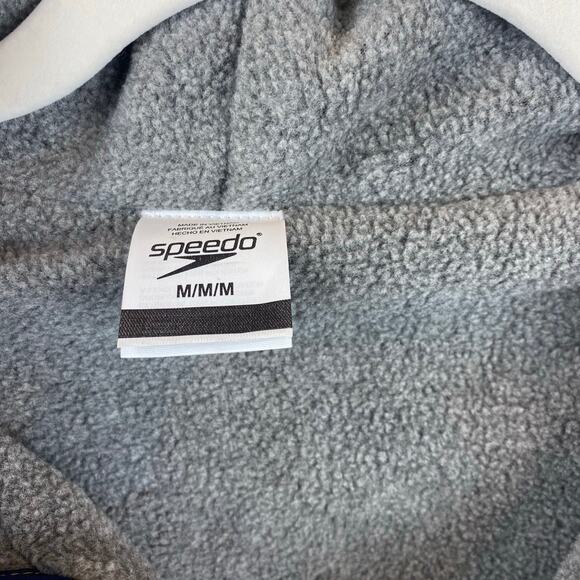 SPEEDO Navy Parka Fleece Lined Hooded Knee Length Unisex M Swimming Jacket - Picture 2 of 9